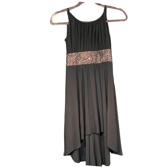 Elegant Black Girls' Dress with Jeweled Gold Pattern! (Size 10) - Picture 1 of 2